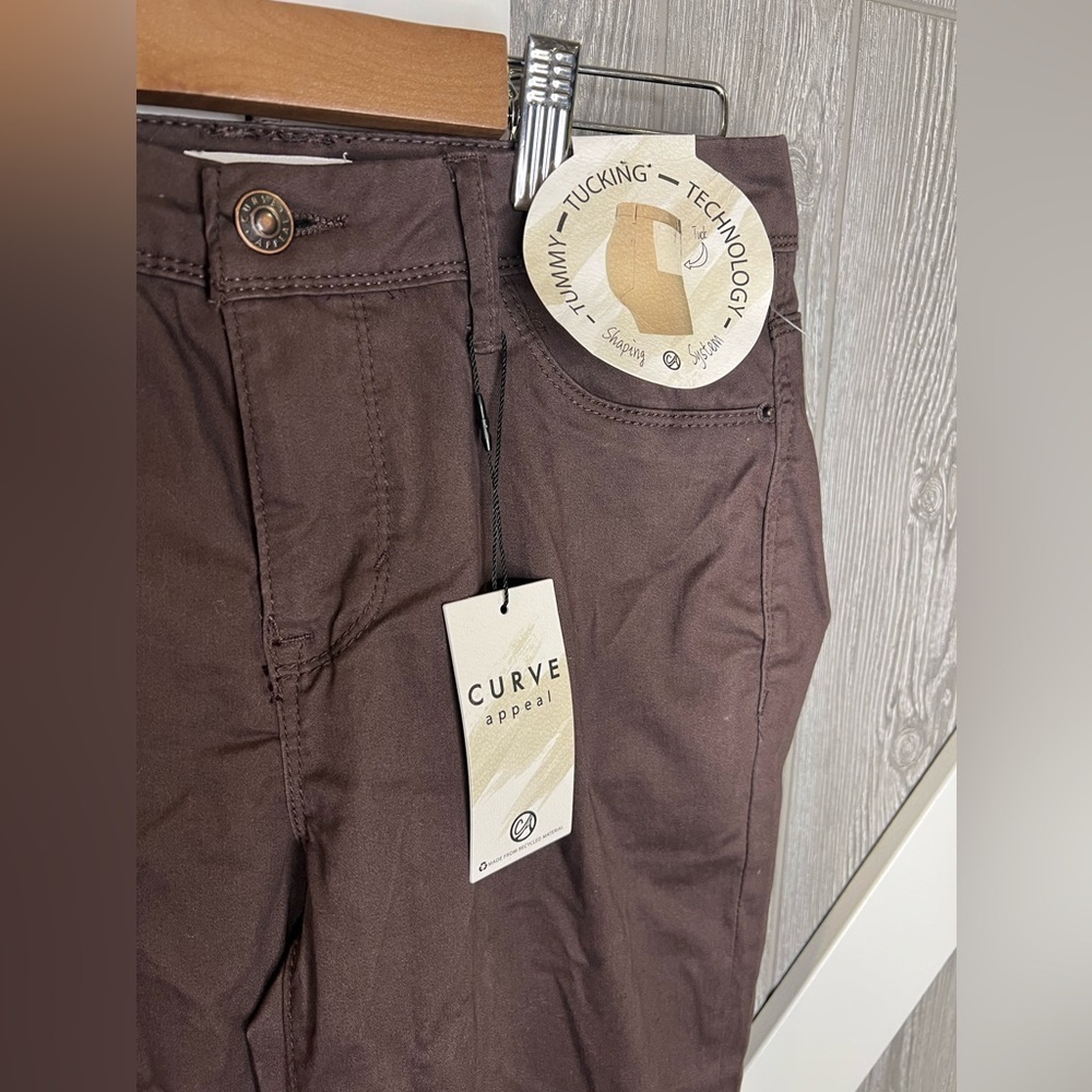 200. NWT Curve Appeal Minimalist Jeggings 4/27 Brown - Picture 3 of 6